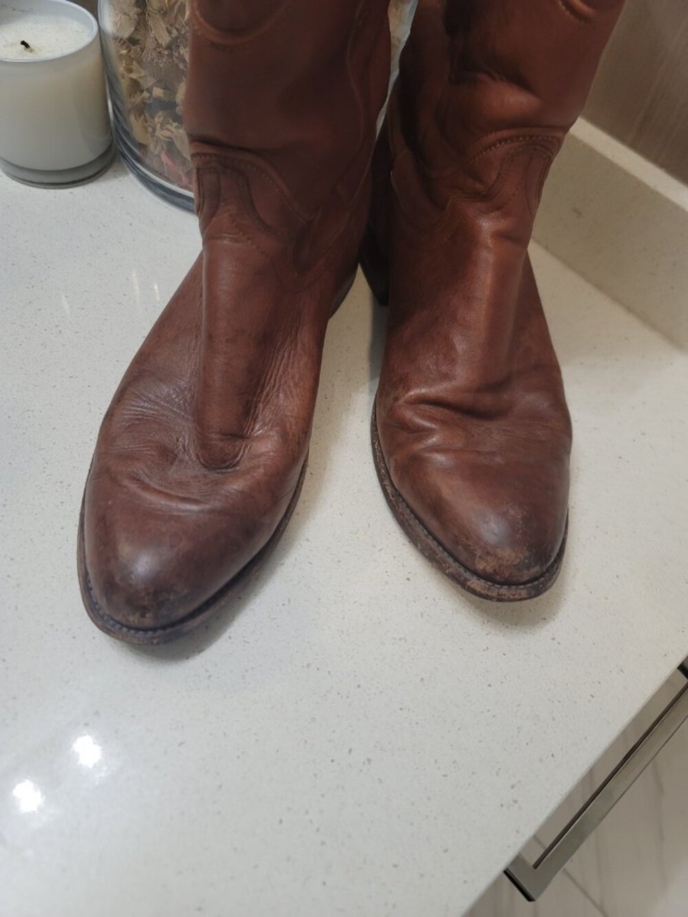 Tecovas The Earl Roper Bourbon Calfskin Leather Cowboy Boots Sz 10.5 D Men Brown - Picture 2 of 15
